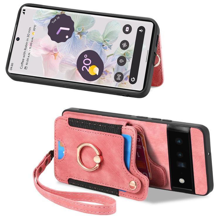 For Google Pixel 6 Pro Retro Skin-feel Ring Multi-card Wallet Phone Case
