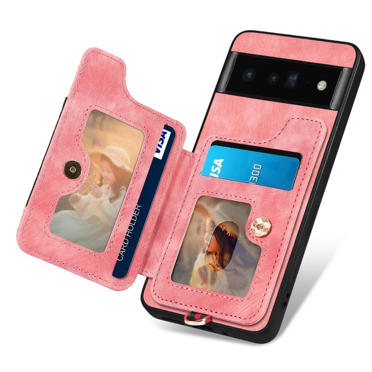 For Google Pixel 6 Pro Retro Skin-feel Ring Multi-card Wallet Phone Case