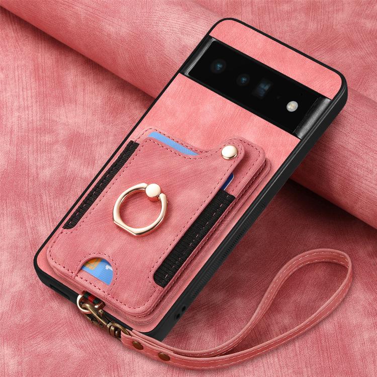 For Google Pixel 6 Pro Retro Skin-feel Ring Multi-card Wallet Phone Case