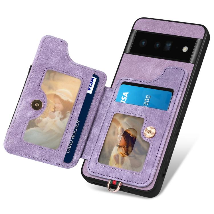 For Google Pixel 6 Pro Retro Skin-feel Ring Multi-card Wallet Phone Case