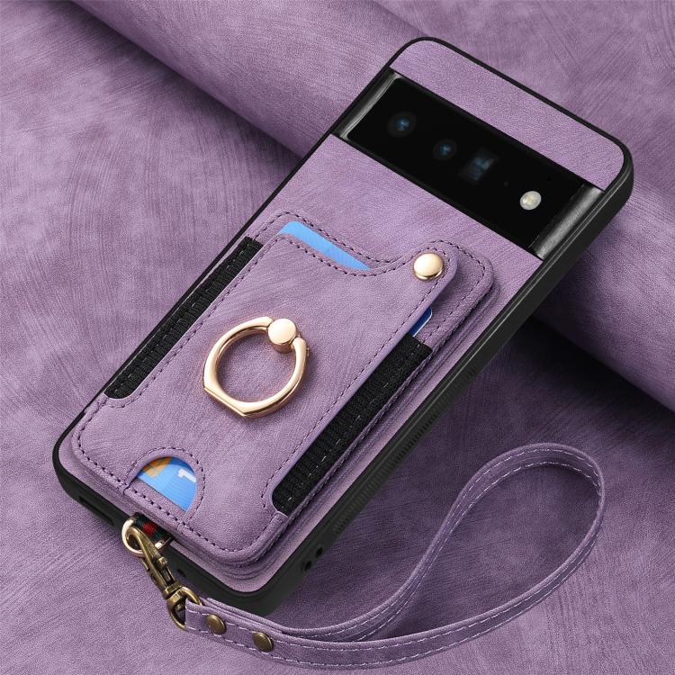 For Google Pixel 6 Pro Retro Skin-feel Ring Multi-card Wallet Phone Case