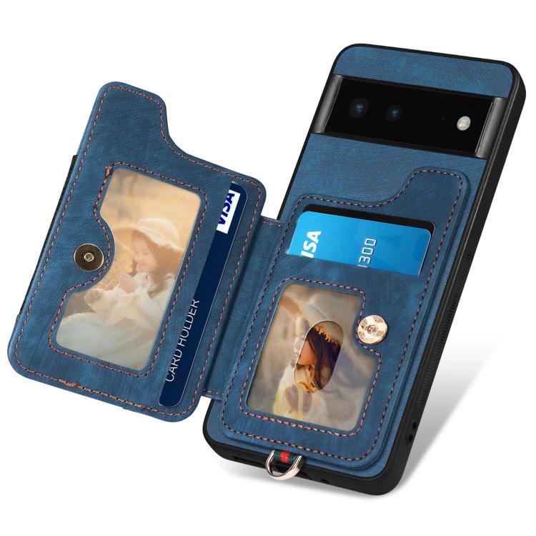 For Google Pixel 6 Retro Skin-feel Ring Multi-card Wallet Phone Case