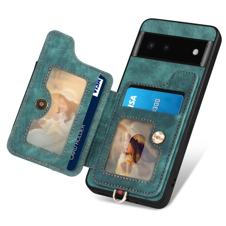 For Google Pixel 6 Retro Skin-feel Ring Multi-card Wallet Phone Case
