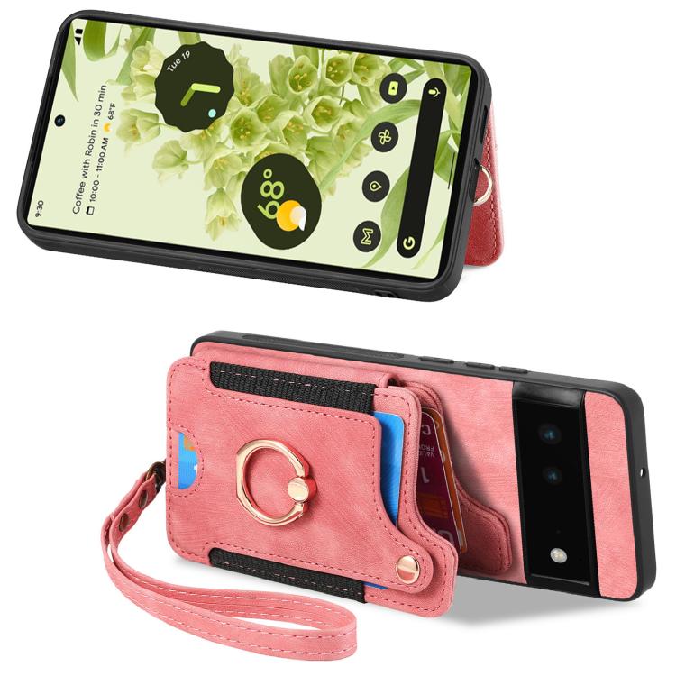 For Google Pixel 6 Retro Skin-feel Ring Multi-card Wallet Phone Case