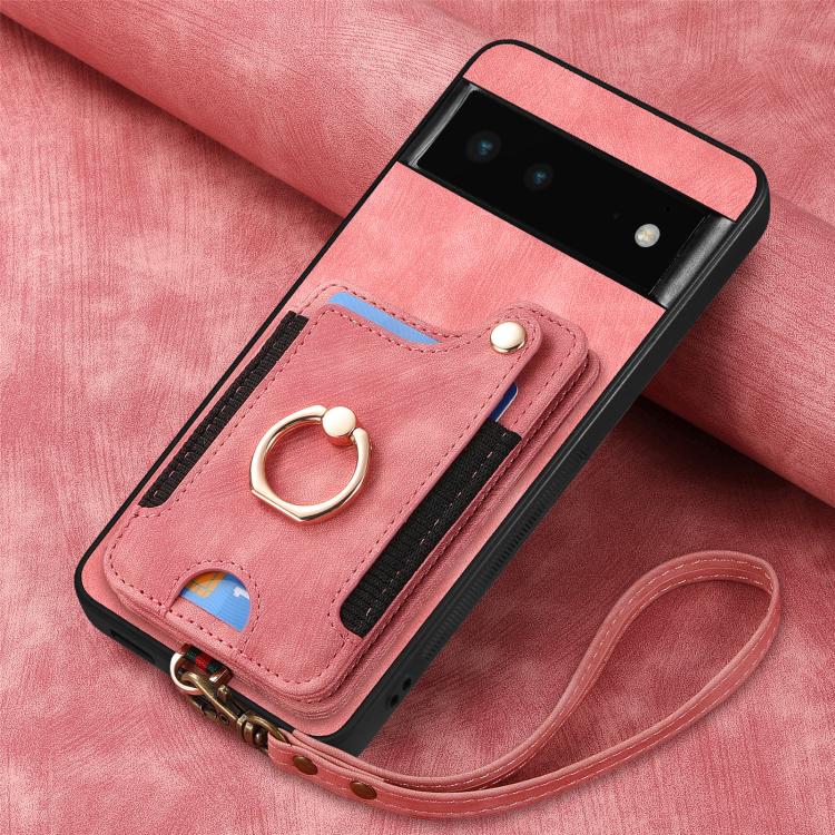 For Google Pixel 6 Retro Skin-feel Ring Multi-card Wallet Phone Case