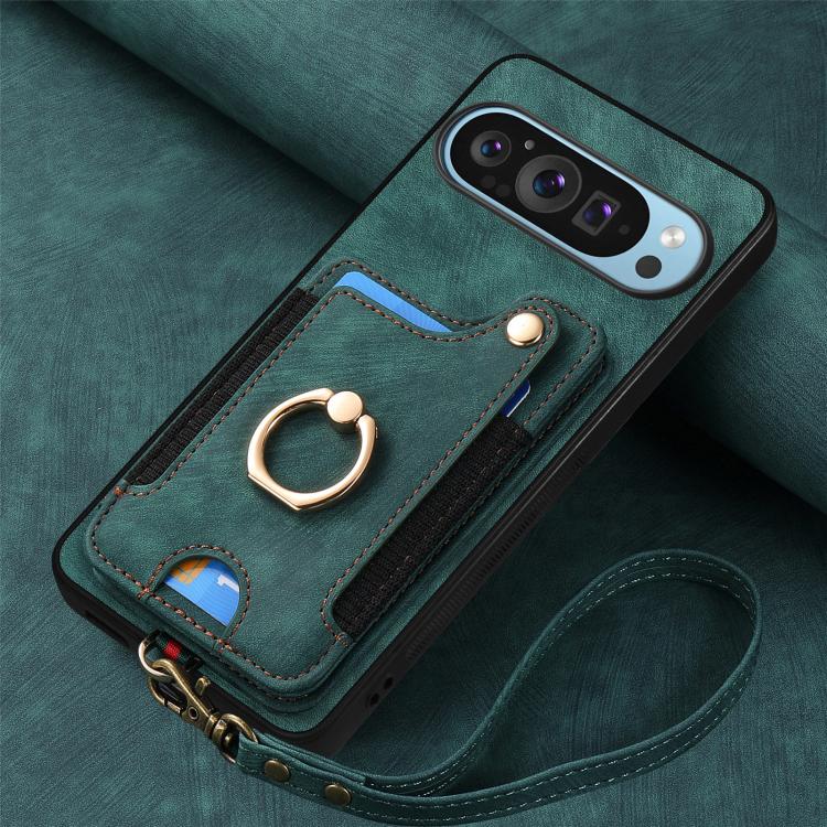 For Google Pixel 9 / 9 Pro Retro Skin-feel Ring Multi-card Wallet Phone Case