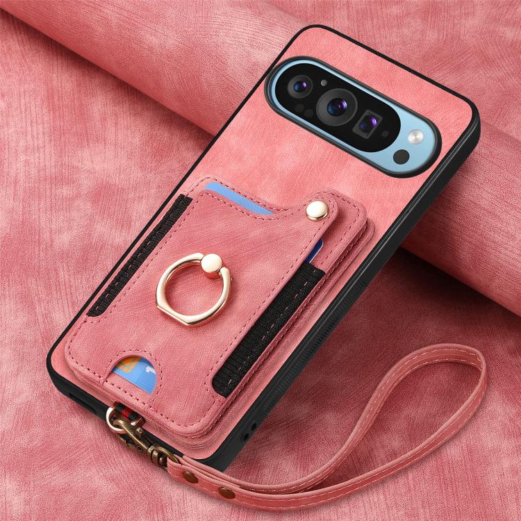 For Google Pixel 9 / 9 Pro Retro Skin-feel Ring Multi-card Wallet Phone Case
