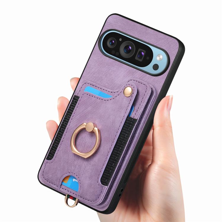 For Google Pixel 9 / 9 Pro Retro Skin-feel Ring Multi-card Wallet Phone Case