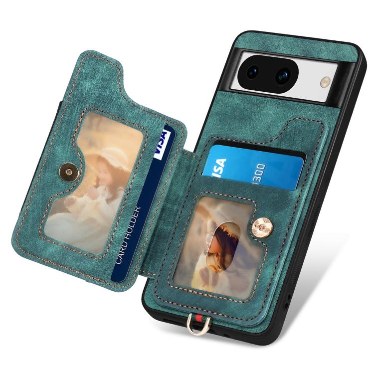 For Google Pixel 8a Retro Skin-feel Ring Multi-card Wallet Phone Case