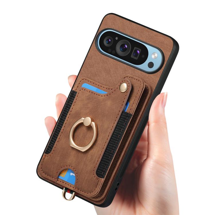 For Google Pixel 10 Pro XL Retro Skin-feel Ring Multi-card Wallet Phone Case