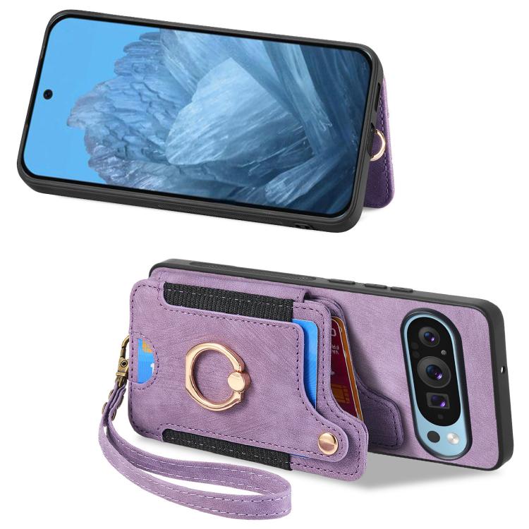 For Google Pixel 10 Pro XL Retro Skin-feel Ring Multi-card Wallet Phone Case