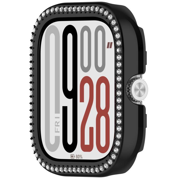 For Redmi Watch 5 Single Row Diamond Half Coverage PC Hollow Watch Protective Case