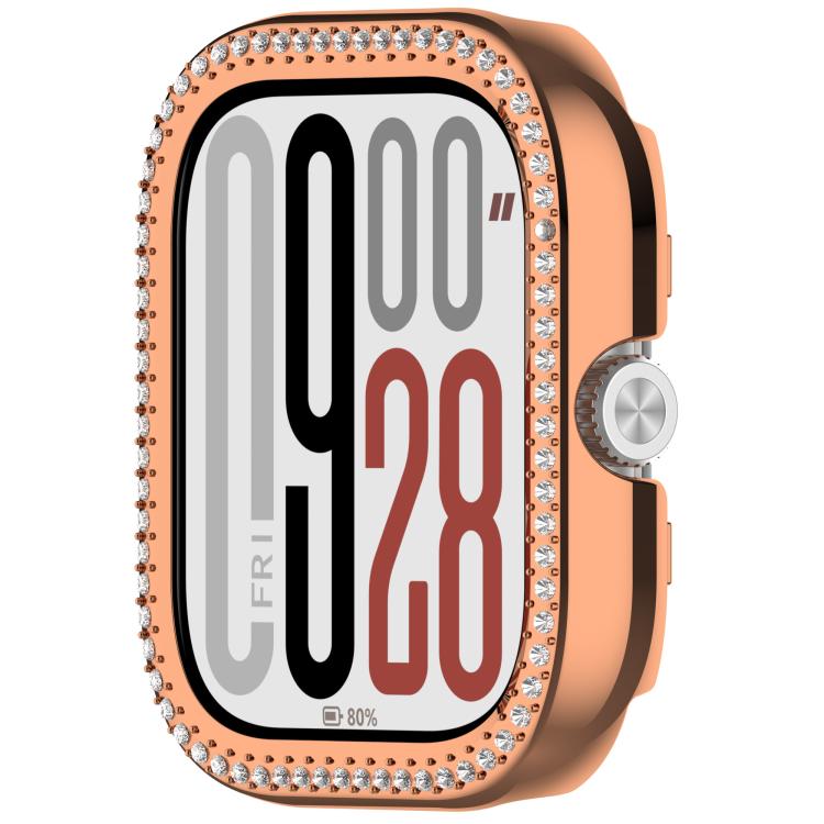 For Redmi Watch 5 Single Row Diamond Half Coverage PC Hollow Watch Protective Case