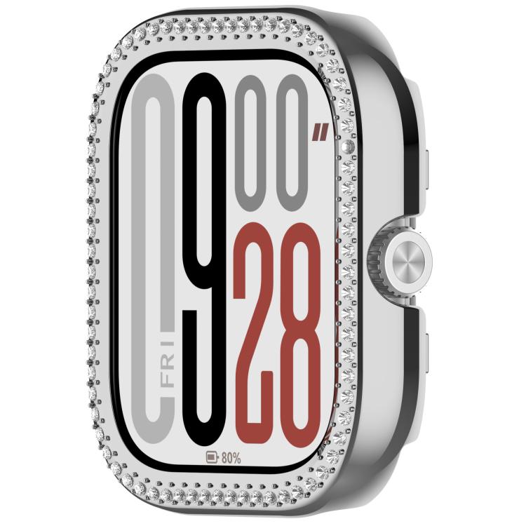 For Redmi Watch 5 Single Row Diamond Half Coverage PC Hollow Watch Protective Case