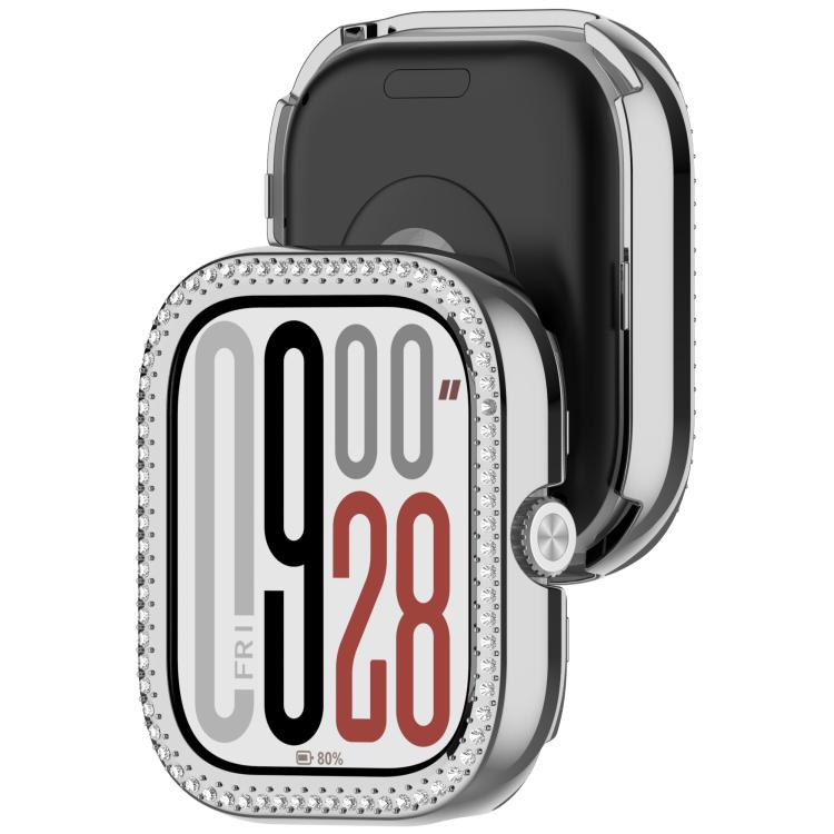 For Redmi Watch 5 Single Row Diamond Half Coverage PC Hollow Watch Protective Case