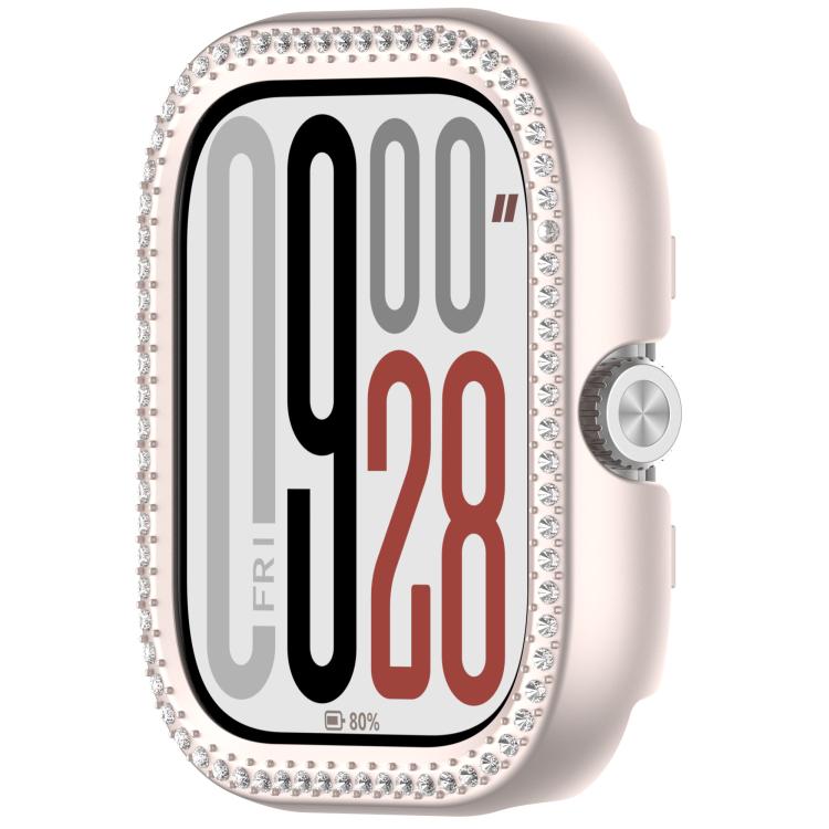 For Redmi Watch 5 Single Row Diamond Half Coverage PC Hollow Watch Protective Case