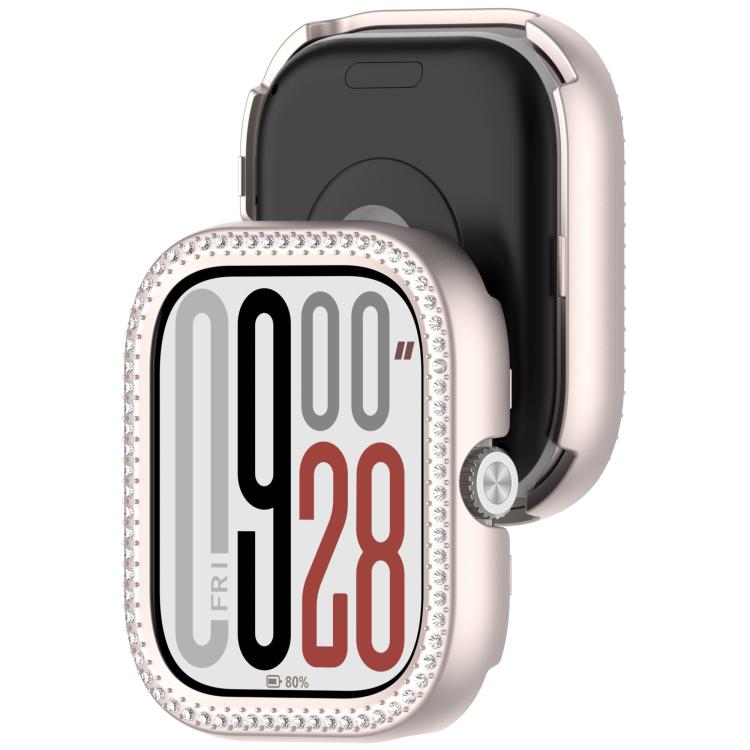 For Redmi Watch 5 Single Row Diamond Half Coverage PC Hollow Watch Protective Case