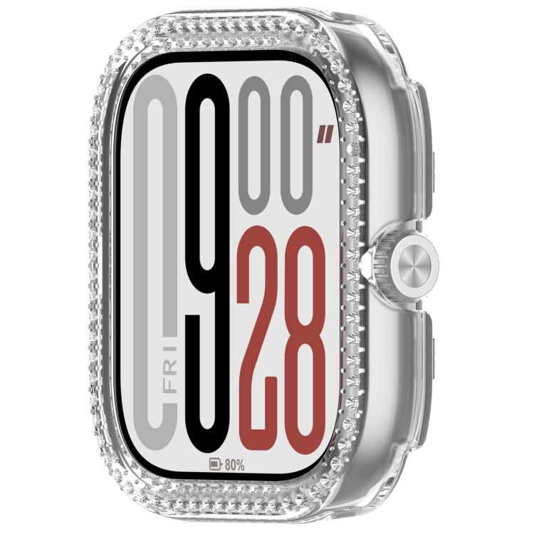 For Redmi Watch 5 Single Row Diamond Half Coverage PC Hollow Watch Protective Case