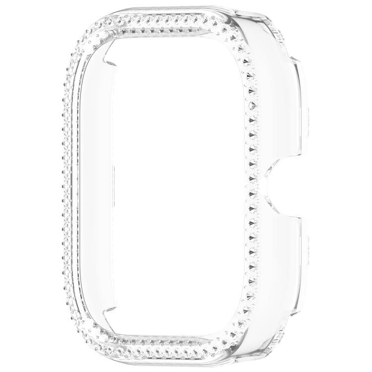 For Redmi Watch 5 Single Row Diamond Half Coverage PC Hollow Watch Protective Case