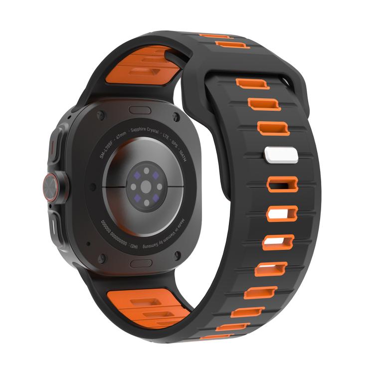 For Samsung Galaxy Watch Ultra 47mm / Ultra 2025 Two Color Reverse Buckle Silicone Watch Band