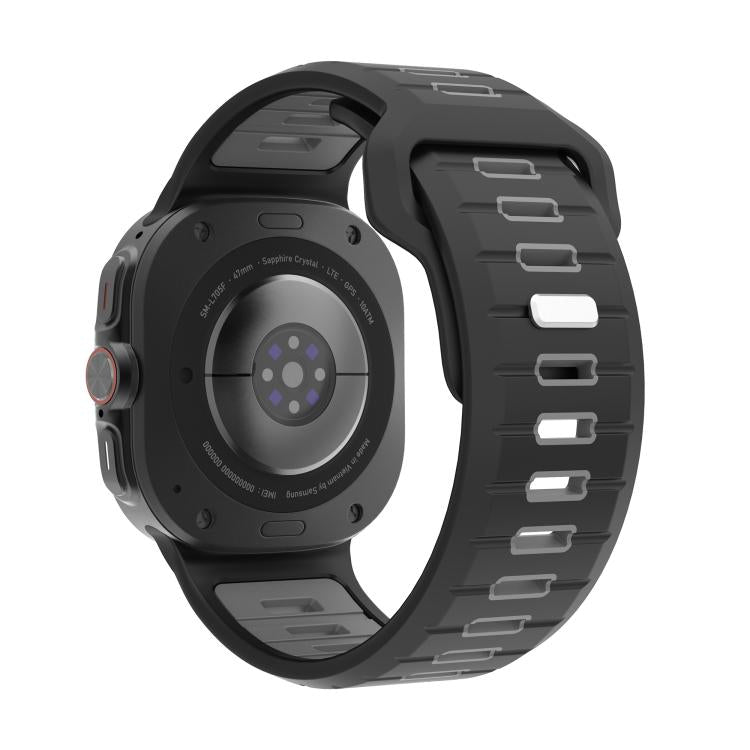 For Samsung Galaxy Watch Ultra 47mm / Ultra 2025 Two Color Reverse Buckle Silicone Watch Band