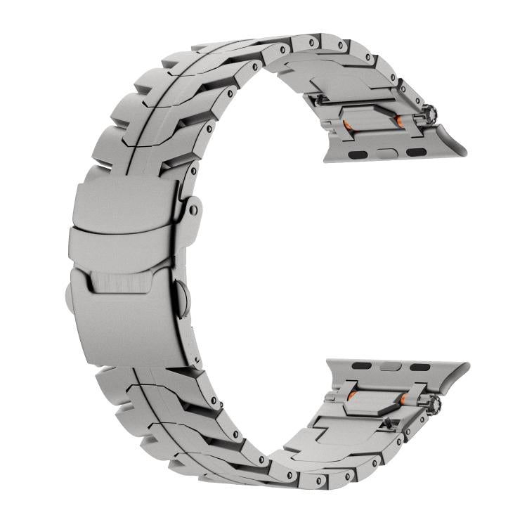 For Apple Watch 46mm / 49mm / 45mm / 44mm Stainless Steel Iron Man Safety Buckle Metal Watch Band