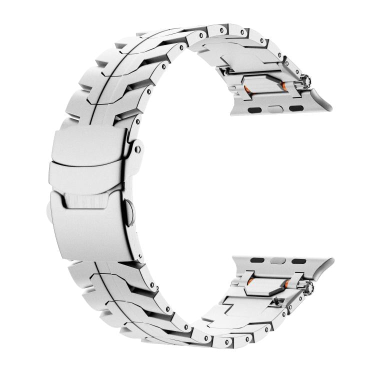 For Apple Watch 42mm / 41mm / 40mm / 38mm Stainless Steel Iron Man Safety Buckle Metal Watch Band