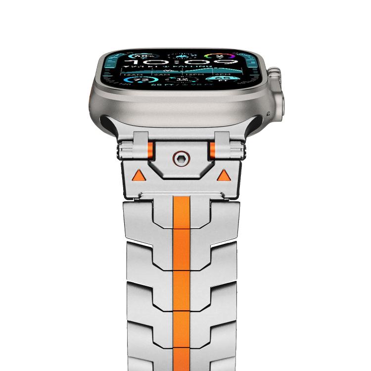 For Apple Watch 42mm / 41mm / 40mm / 38mm Stainless Steel Iron Man Safety Buckle Metal Watch Band