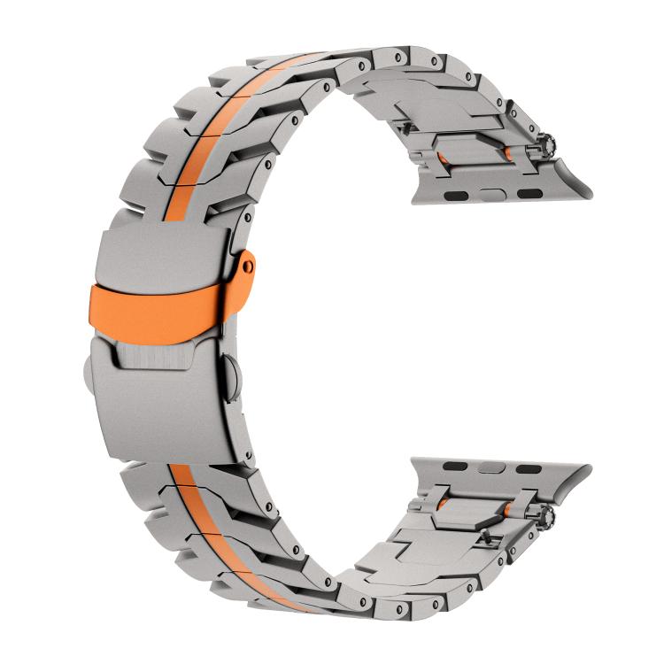 For Apple Watch 42mm / 41mm / 40mm / 38mm Stainless Steel Iron Man Safety Buckle Metal Watch Band