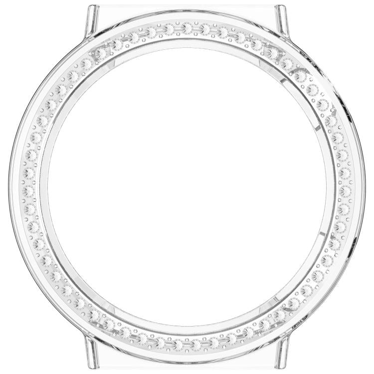 For Huawei Watch GT5 Pro 42mm Single Row Diamond Half Coverage PC Hollow Watch Protective Case