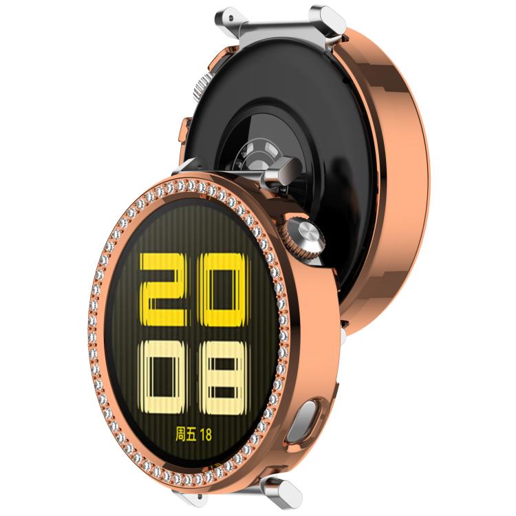 For Huawei Watch GT5 / GT4 41mm Single Row Diamond Half Coverage PC Hollow Watch Protective Case