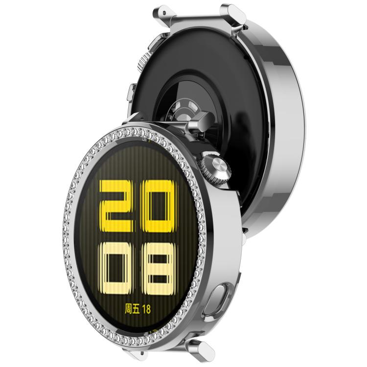 For Huawei Watch GT5 / GT4 41mm Single Row Diamond Half Coverage PC Hollow Watch Protective Case