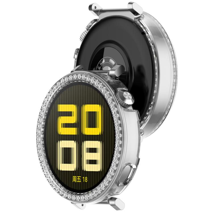 For Huawei Watch GT5 / GT4 41mm Single Row Diamond Half Coverage PC Hollow Watch Protective Case
