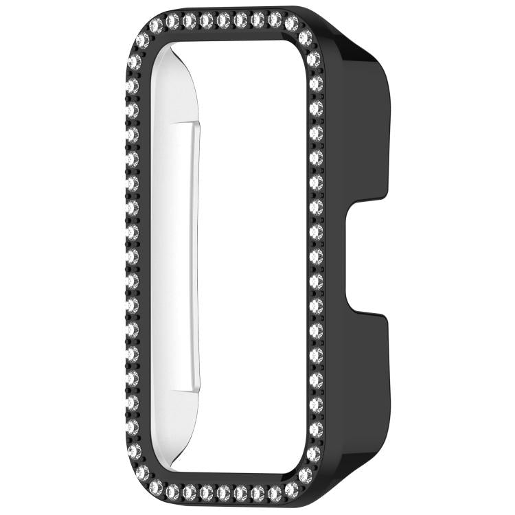 For Huawei Band 10 / 9 / 8 Single Row Diamond Half Coverage PC Hollow Watch Protective Case