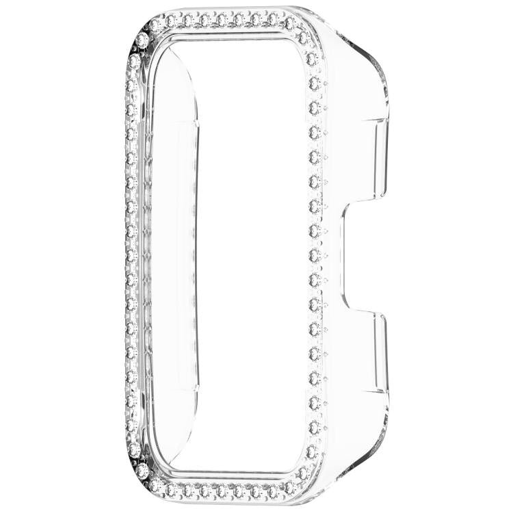 For Huawei Band 10 / 9 / 8 Single Row Diamond Half Coverage PC Hollow Watch Protective Case