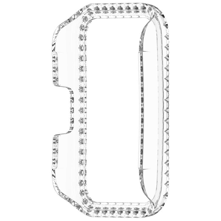 For Huawei Band 10 / 9 / 8 Single Row Diamond Half Coverage PC Hollow Watch Protective Case