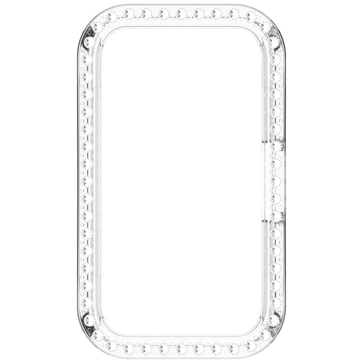 For Huawei Band 10 / 9 / 8 Single Row Diamond Half Coverage PC Hollow Watch Protective Case