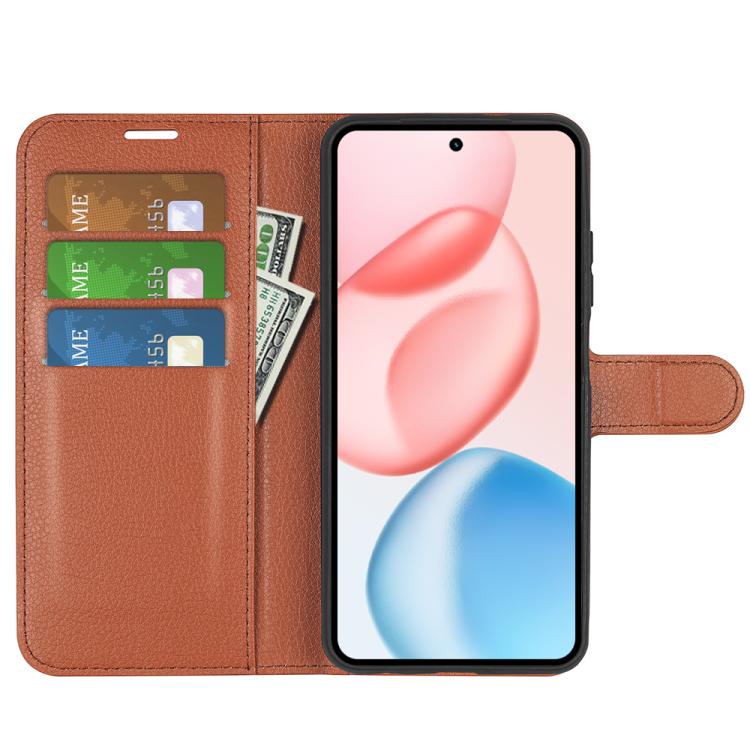 For Honor 400 Global 156.5mm Litchi Texture Horizontal Flip Leather Phone Case with Holder
