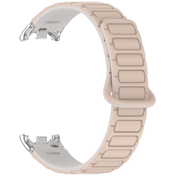 For Xiaomi Smart Band 10 / 9 / 8 I-Shaped Dual Color Magnetic Silicone Watch Band