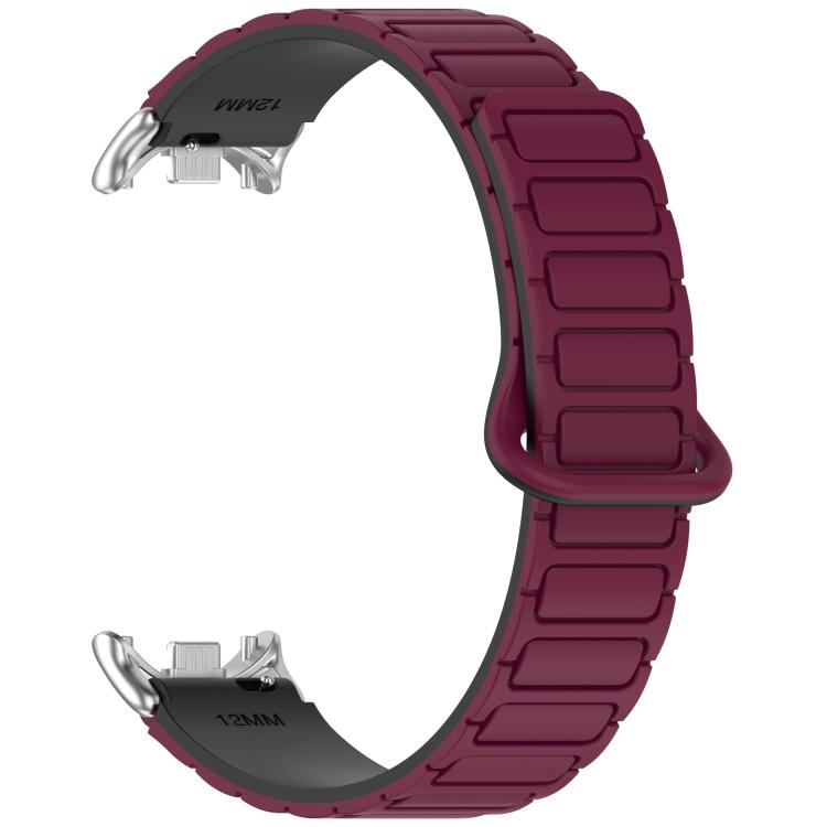 For Xiaomi Smart Band 10 / 9 / 8 I-Shaped Dual Color Magnetic Silicone Watch Band