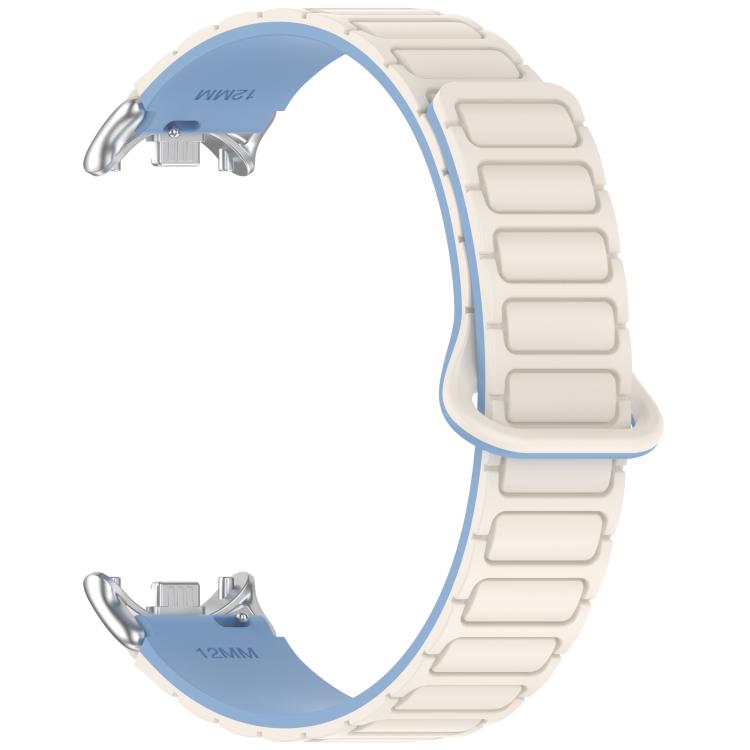 For Xiaomi Smart Band 10 / 9 / 8 I-Shaped Dual Color Magnetic Silicone Watch Band