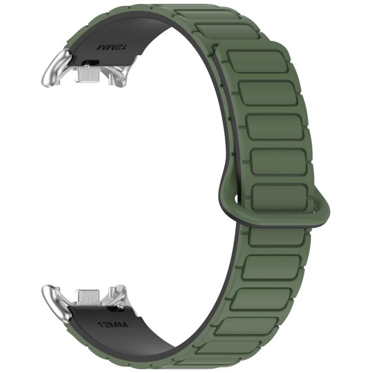 For Xiaomi Smart Band 10 / 9 / 8 I-Shaped Dual Color Magnetic Silicone Watch Band