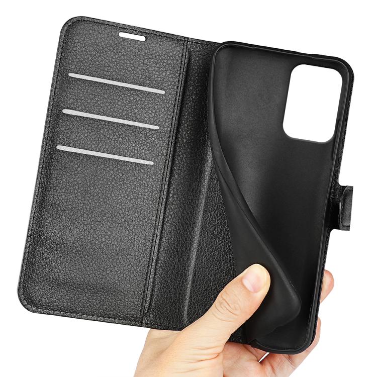 For Motorola Moto E15 Litchi Texture Horizontal Flip Leather Phone Case with Holder