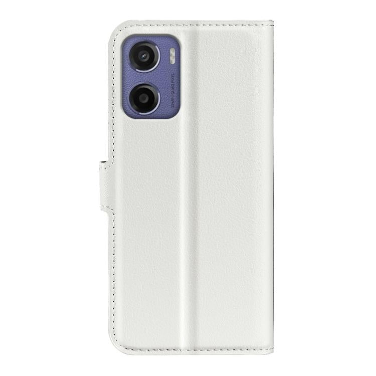 For Motorola Moto E15 Litchi Texture Horizontal Flip Leather Phone Case with Holder
