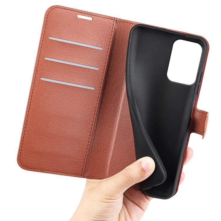 For Motorola Moto E15 Litchi Texture Horizontal Flip Leather Phone Case with Holder