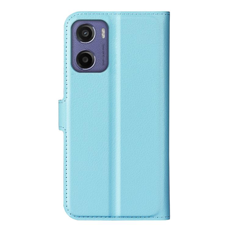 For Motorola Moto E15 Litchi Texture Horizontal Flip Leather Phone Case with Holder