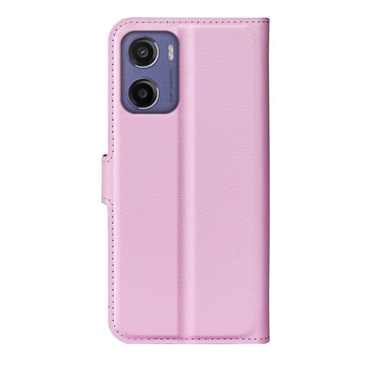 For Motorola Moto E15 Litchi Texture Horizontal Flip Leather Phone Case with Holder