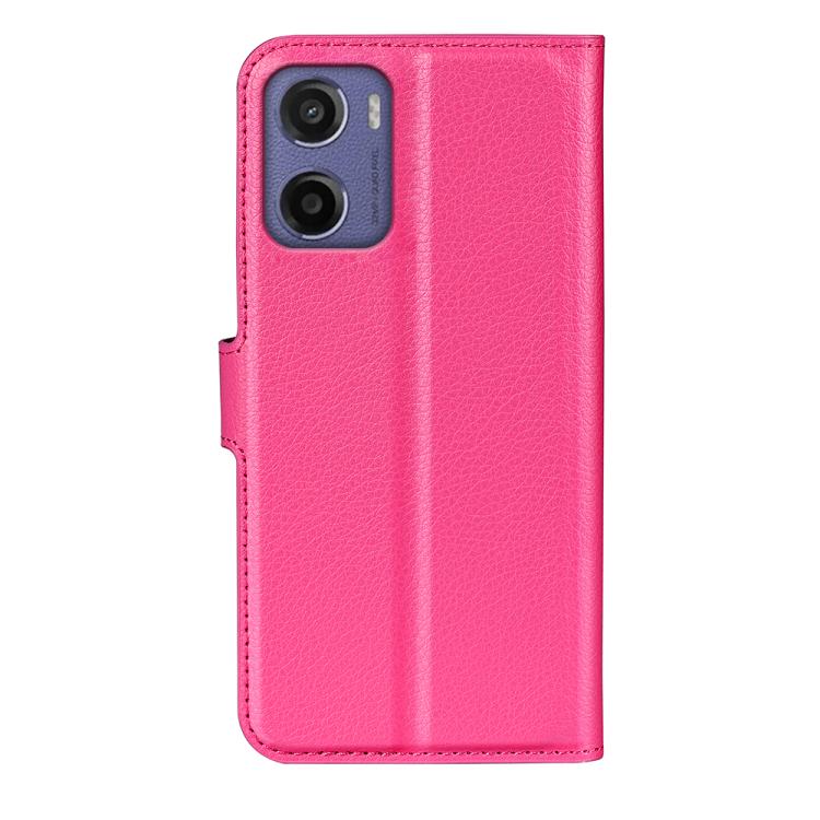 For Motorola Moto E15 Litchi Texture Horizontal Flip Leather Phone Case with Holder