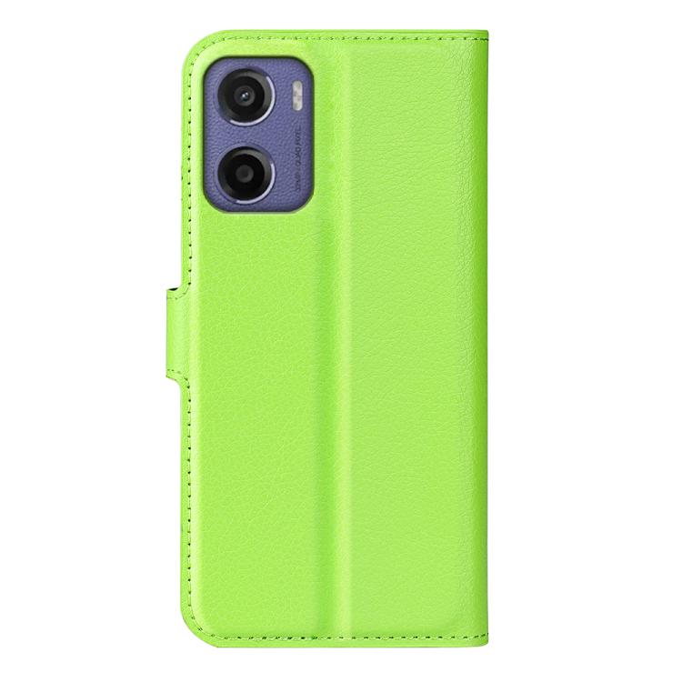For Motorola Moto E15 Litchi Texture Horizontal Flip Leather Phone Case with Holder