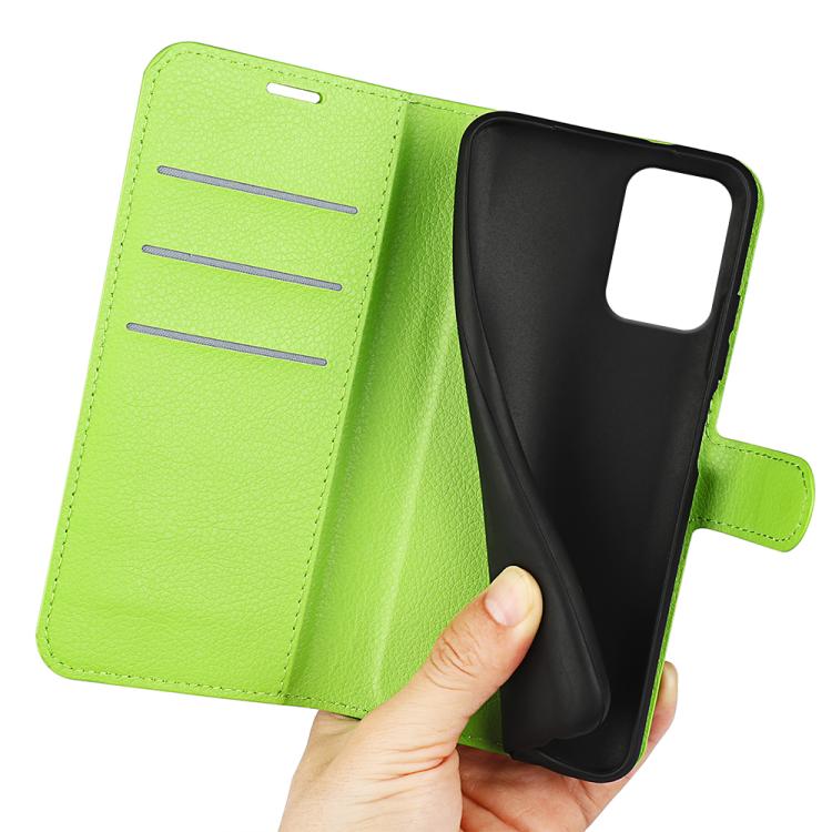 For Motorola Moto E15 Litchi Texture Horizontal Flip Leather Phone Case with Holder